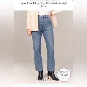 Abercrombie Curve Love High Rise Straight Ankle Jean